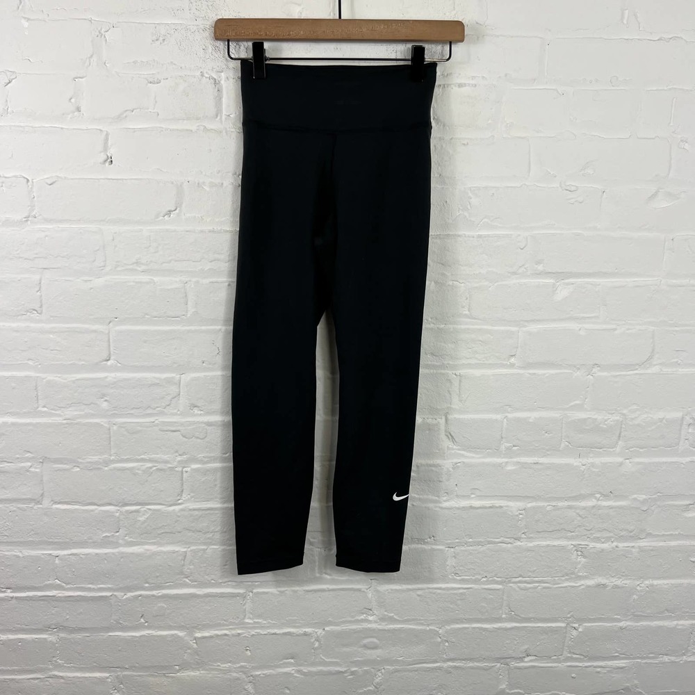 Nike Dri Fit Women's High Waist Workout Leggings High Rise Stretch Black Size XS